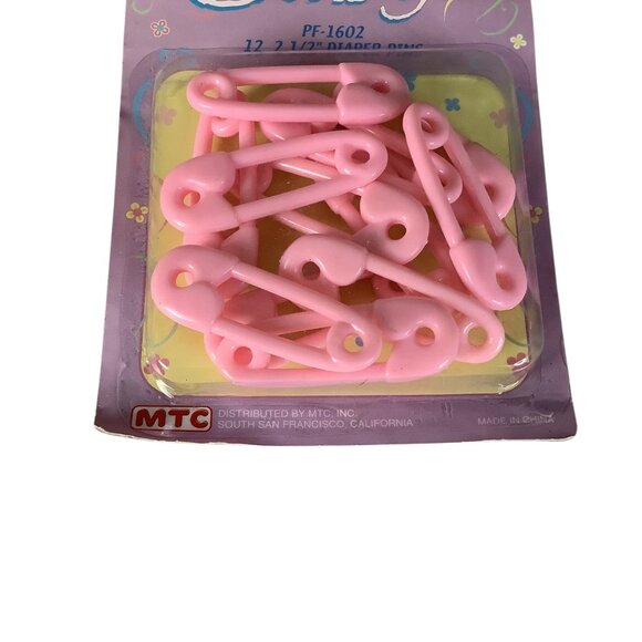 Baby Diaper Pins 2.5 Inch PF-1602 Pink 4 Packs 12 Pins Each By MTC - Picture 4 of 6